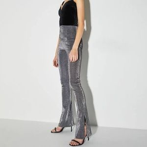 Bershka Sparkly Black Flare Pants